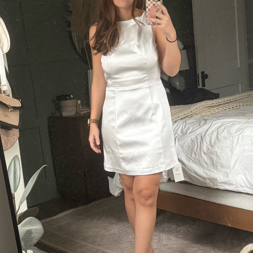 Abercrombie Slash Neck Mini Dress.    White Sleeveless Dress